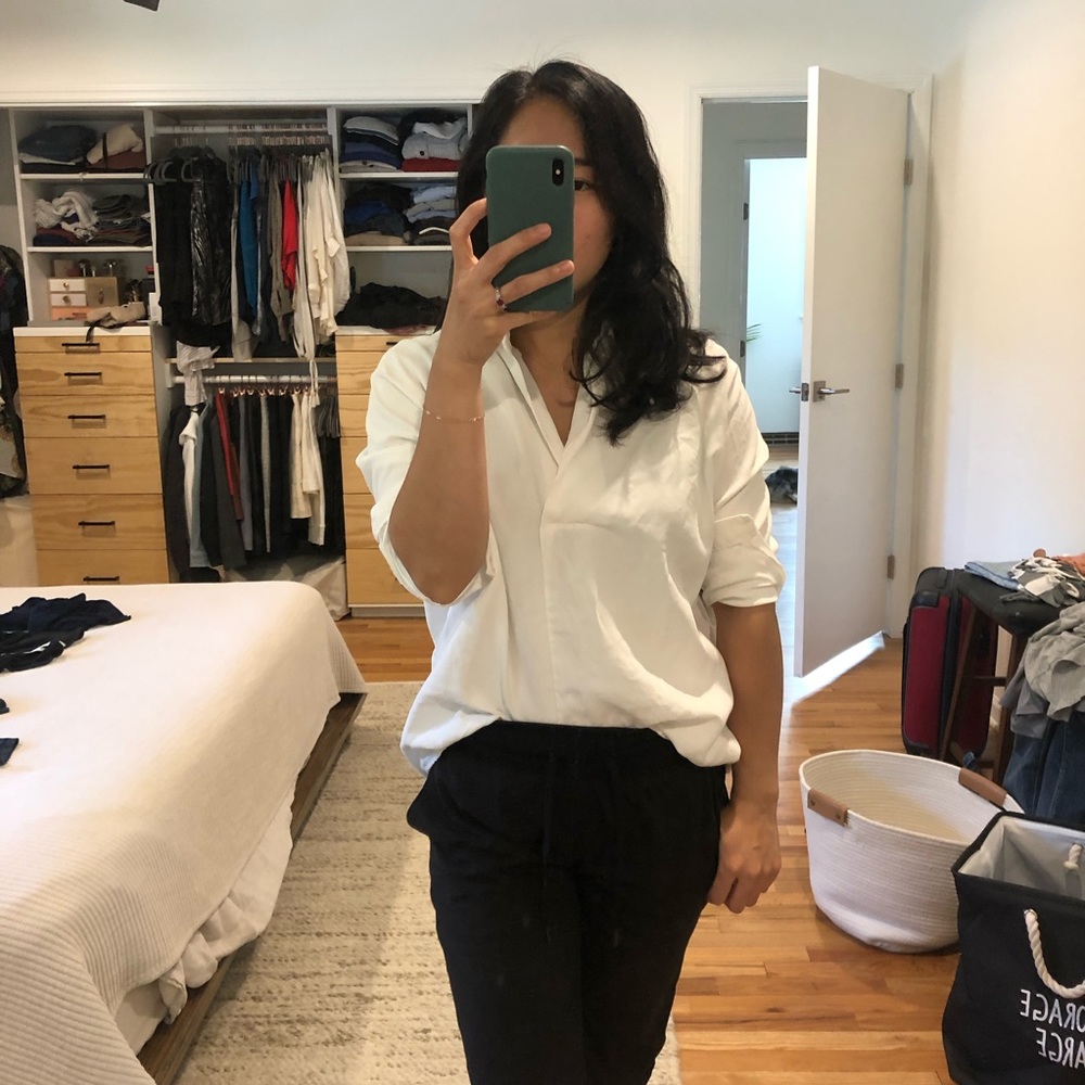 Structured white shirt S